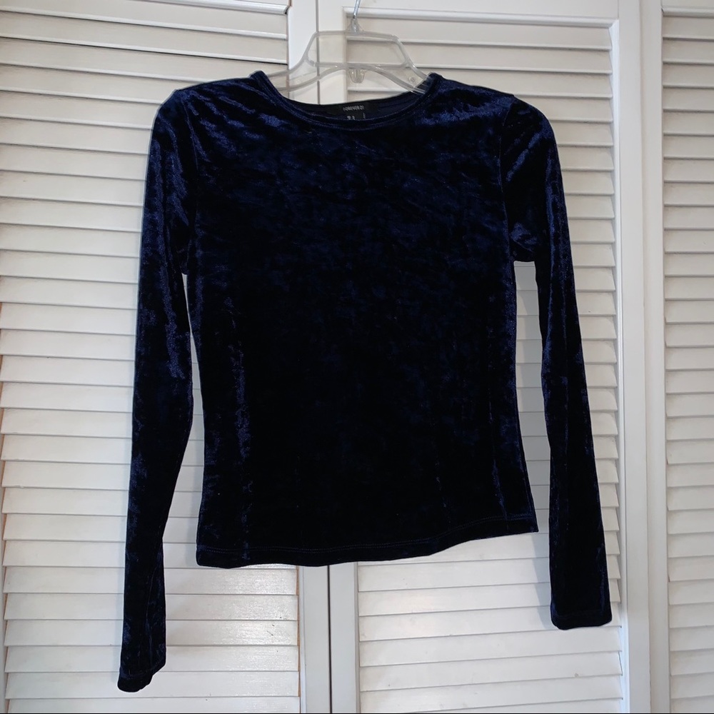 Forever 21 velvet blue top